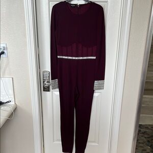 Bebe embellished corset detailed catsuit